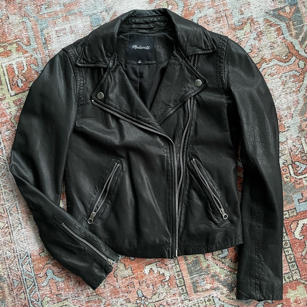 Madewell washed leather motorcycle jacket